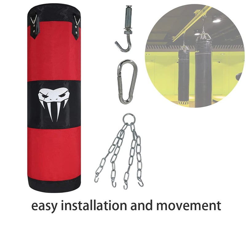 SOTF Heavy Bag Boxing Set Punching Bags for Adults Heavy Duty Hanging Punching Bag Unfilled Red Length 100cm - Image 5